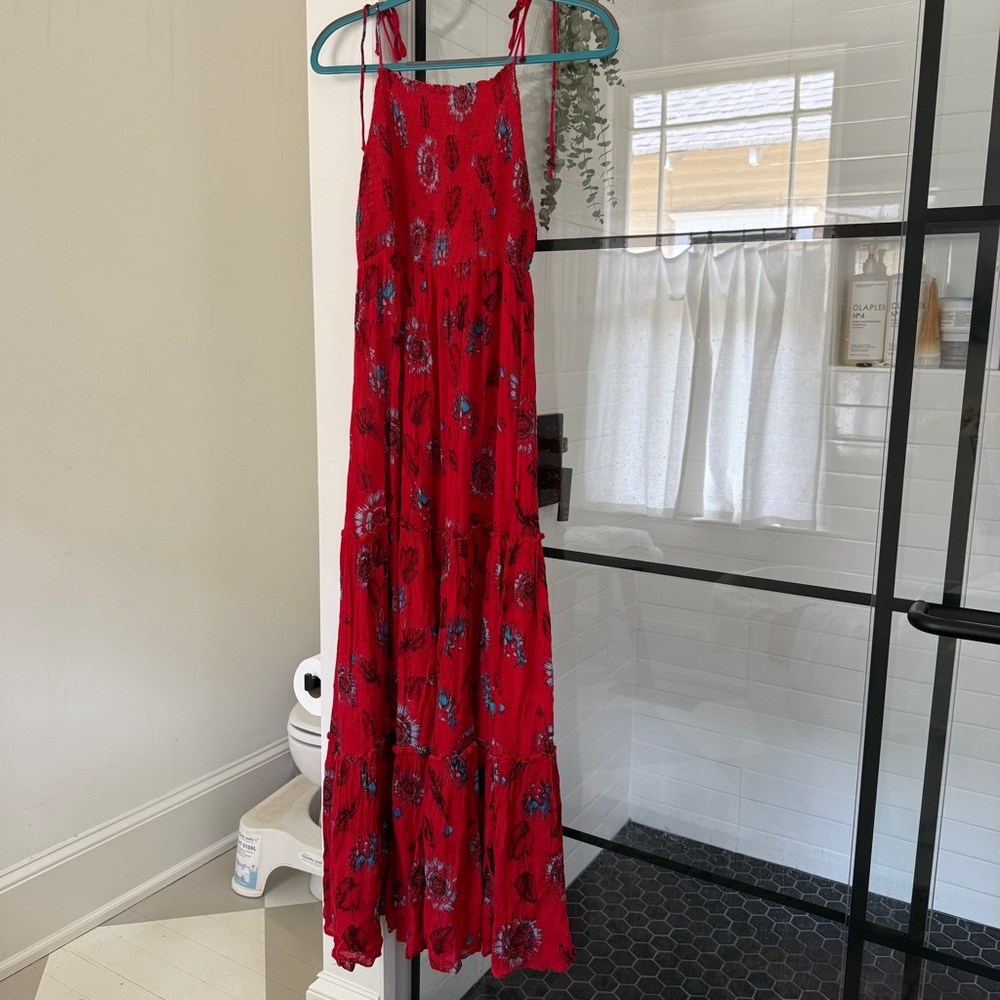 Red Floral Maxi Dress